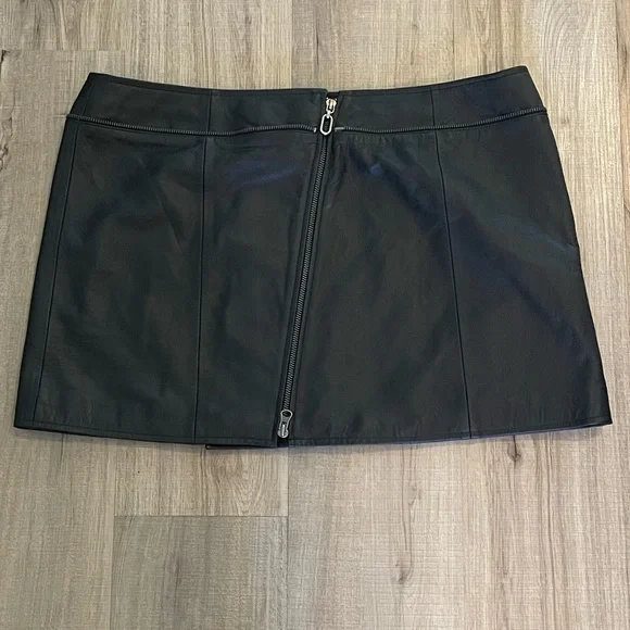 Vintage Harley-Davidson Black Leather modular dress size 12 - Picture 4 of 14